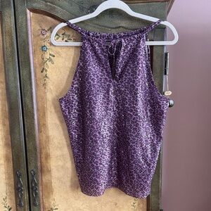 Purple Leopard Print Women's Top